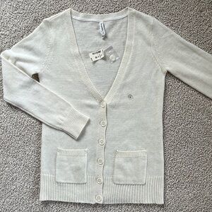 AEROPOSTALE Deep V-Neck Cardigan in Ivory NWT Medium